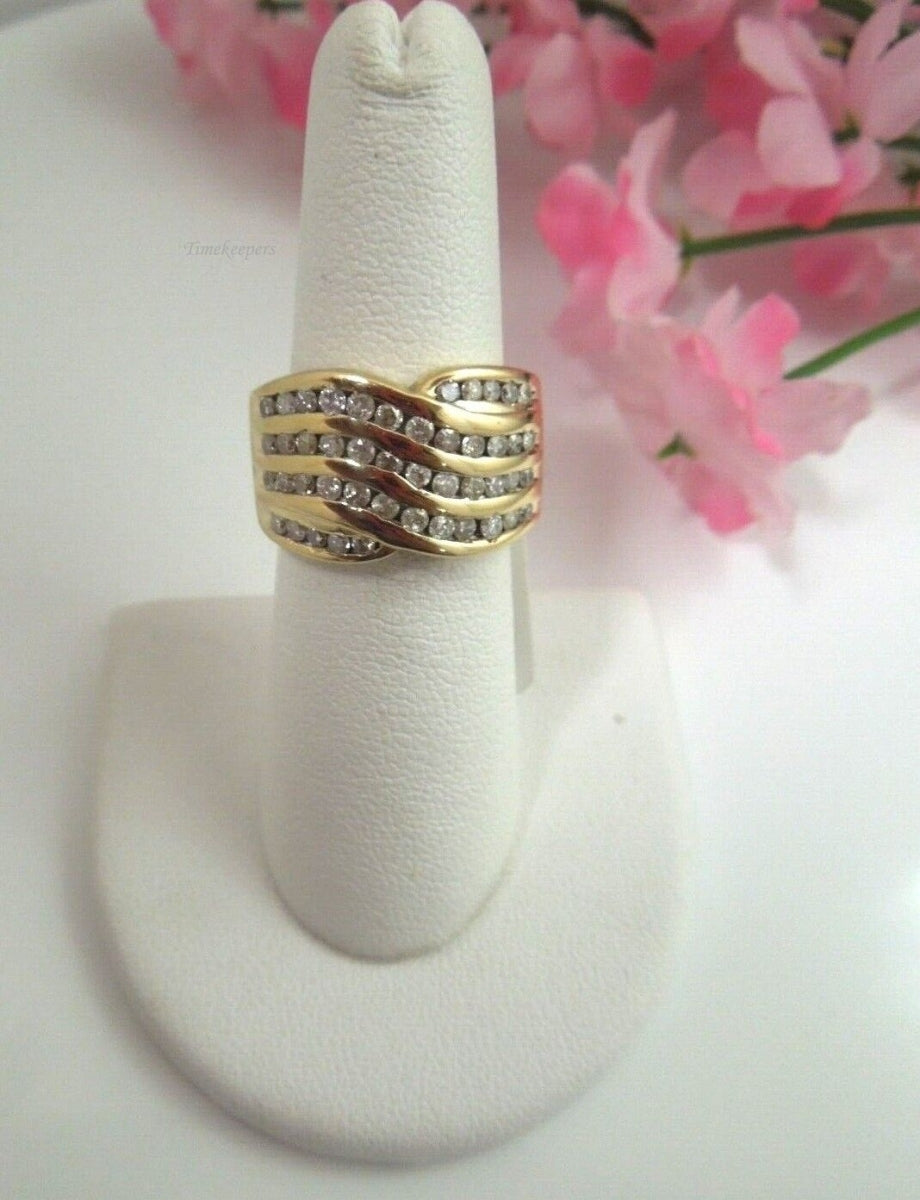 r919 14kt yellow Gold Diamond .70 cts Cocktail Ring Size 6.5(USA) Signed 7.9g/6.77 mm