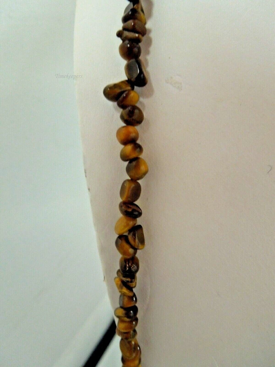 r602 Vintage Small Chip & nugget Beads Tiger Eye Necklace 32"