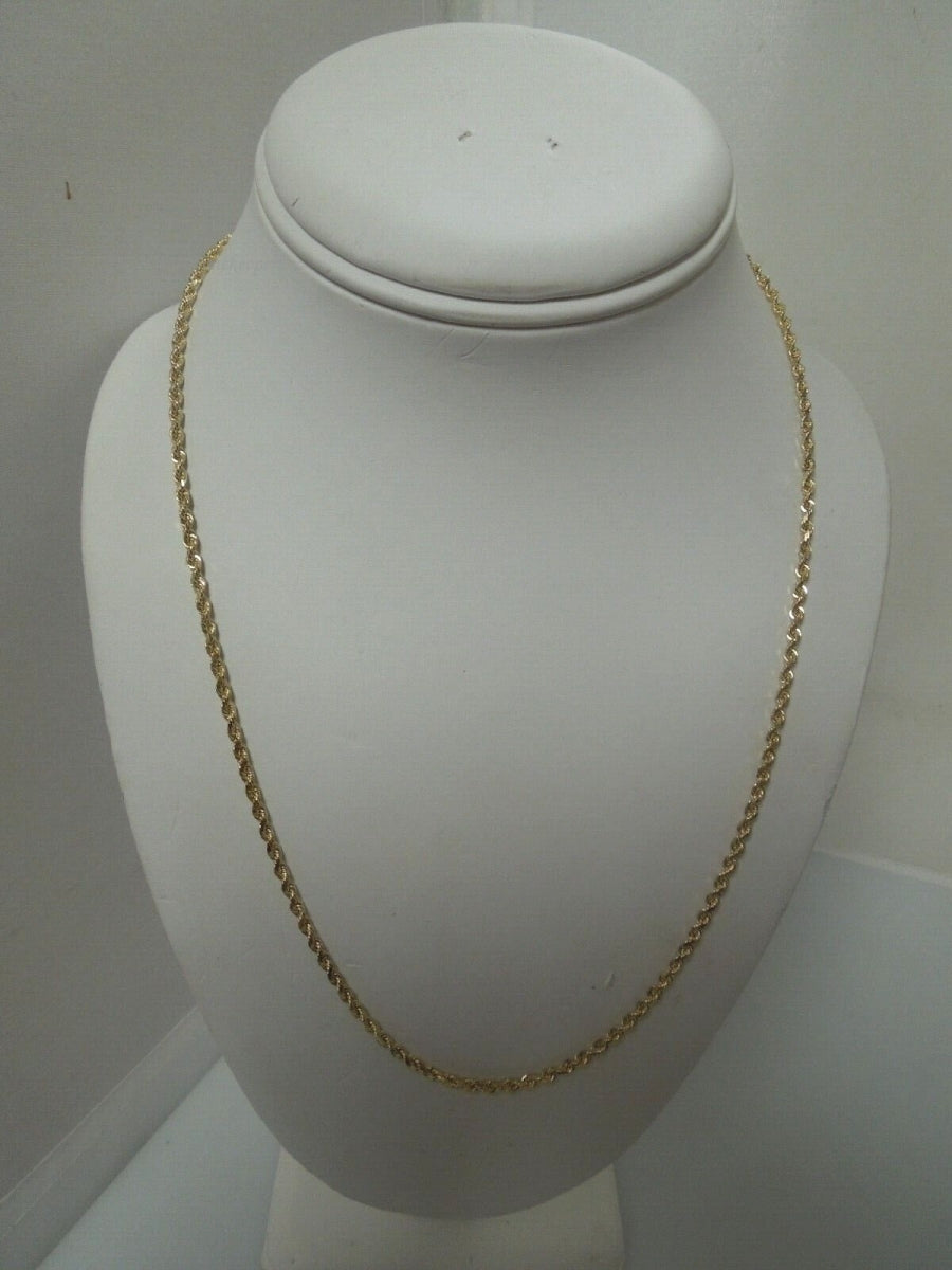 r500 (14kt ) Yellow Gold Rope Chain Necklace 20" Signed 