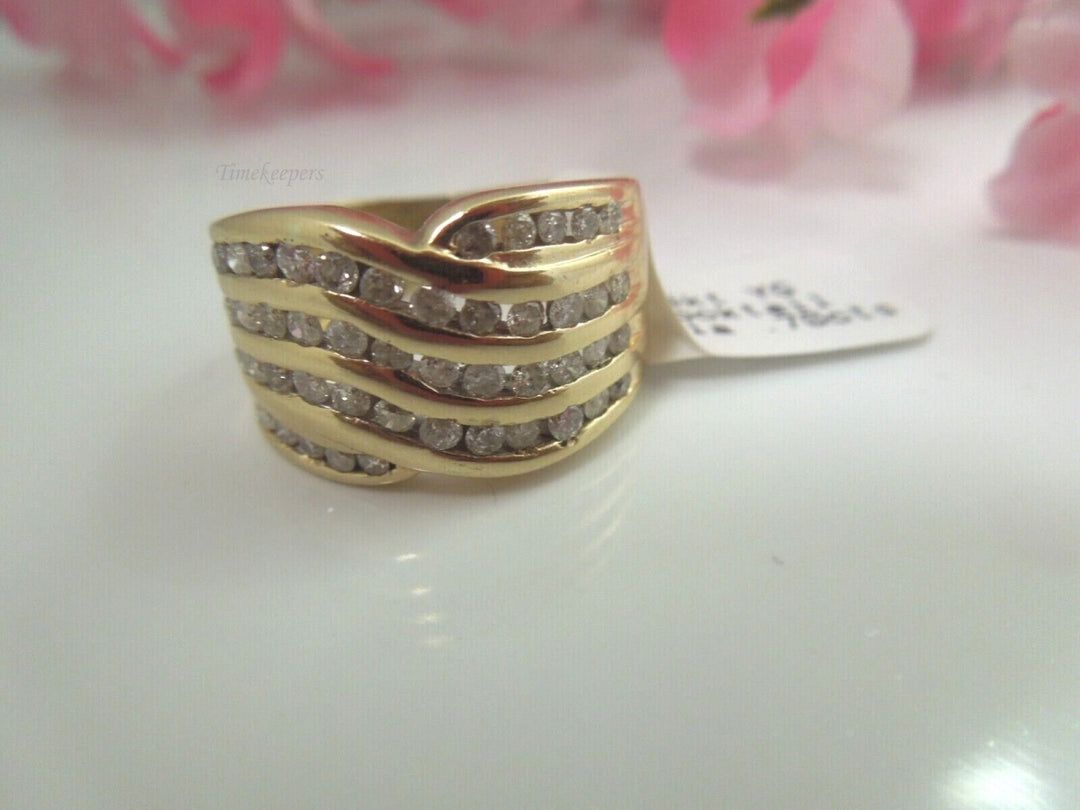 r919 14kt yellow Gold Diamond .70 cts Cocktail Ring Size 6.5(USA) Signed 7.9g/6.77 mm