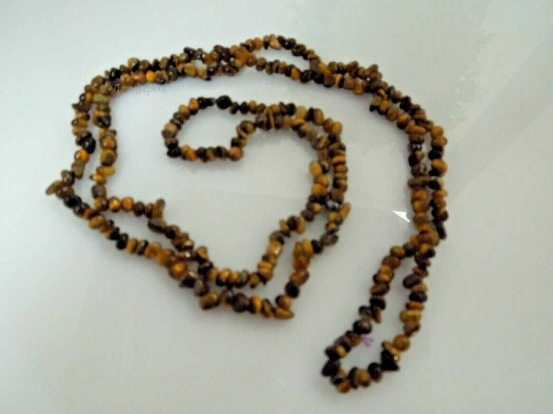 r602 Vintage Small Chip & nugget Beads Tiger Eye Necklace 32"