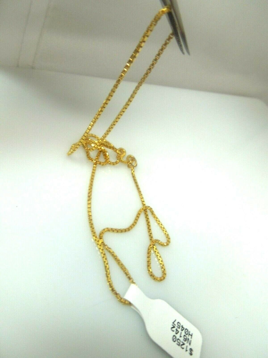 q589 24kt Yellow Gold 18" Box Chain Unisex