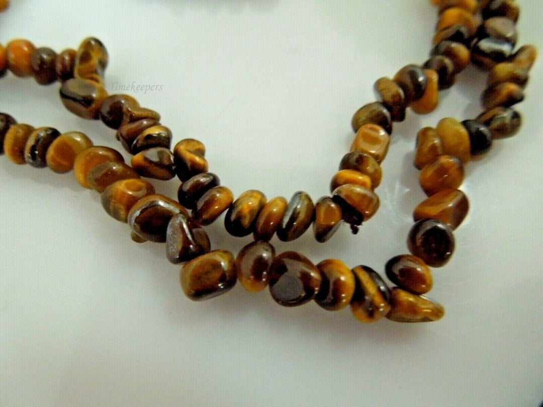 r602 Vintage Small Chip & nugget Beads Tiger Eye Necklace 32"