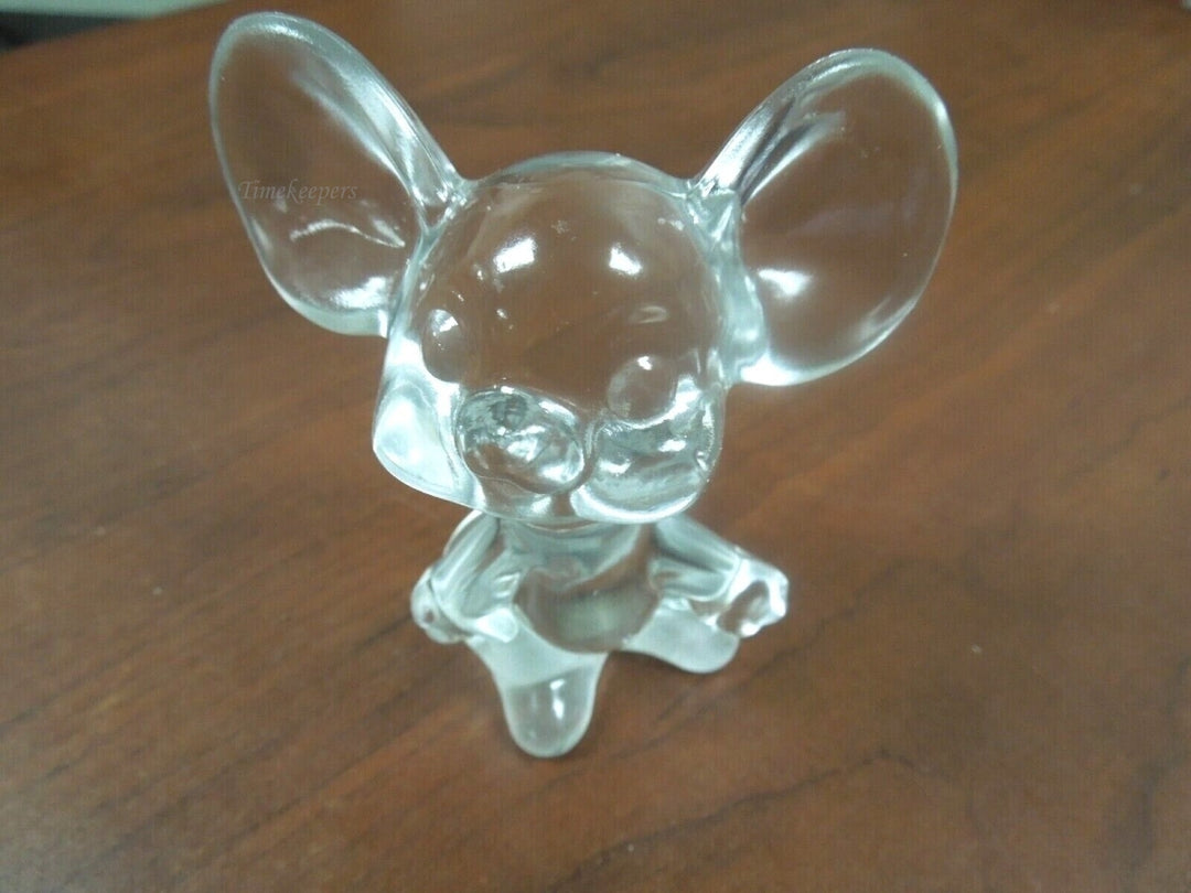 r311 Fenton art glass figurine clear opalescent Mouse Figurine Marked Clear Collectible