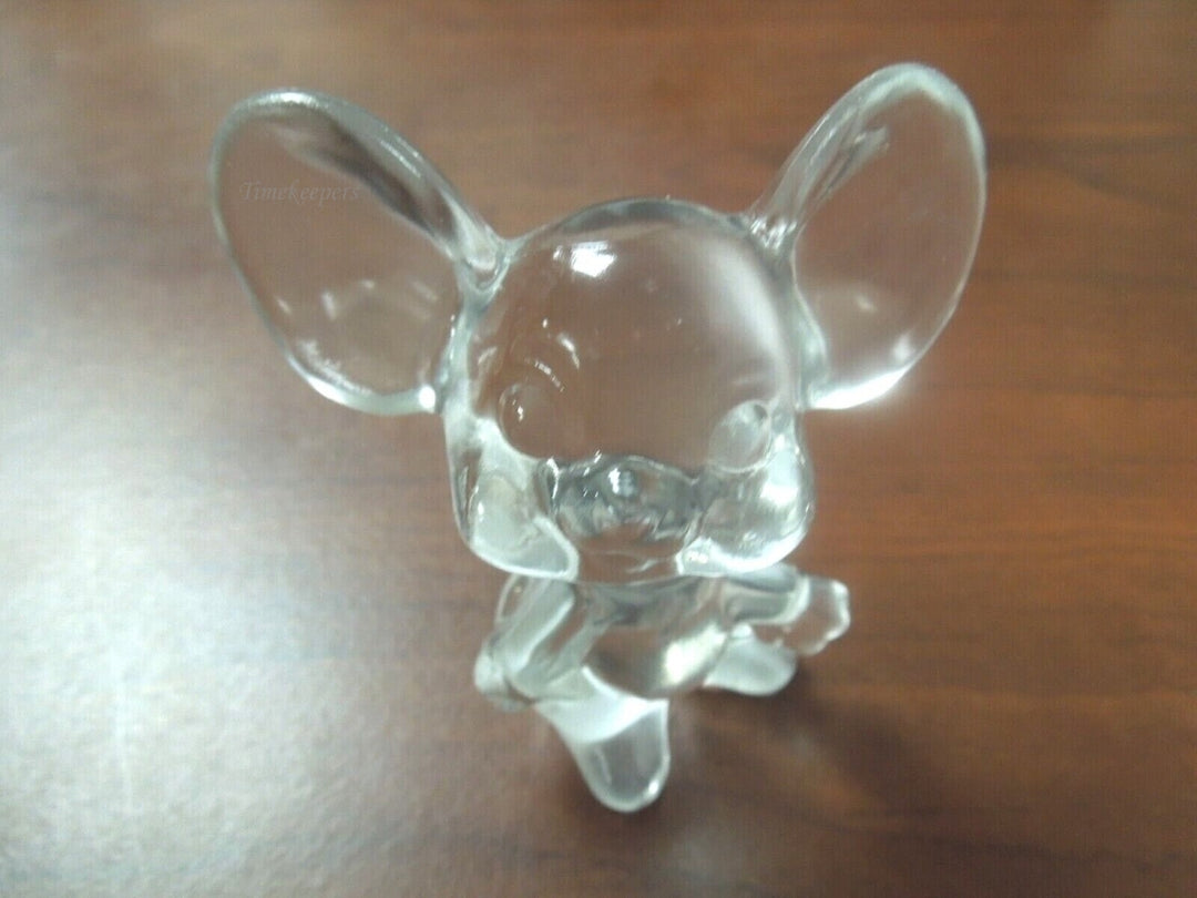 r311 Fenton art glass figurine clear opalescent Mouse Figurine Marked Clear Collectible