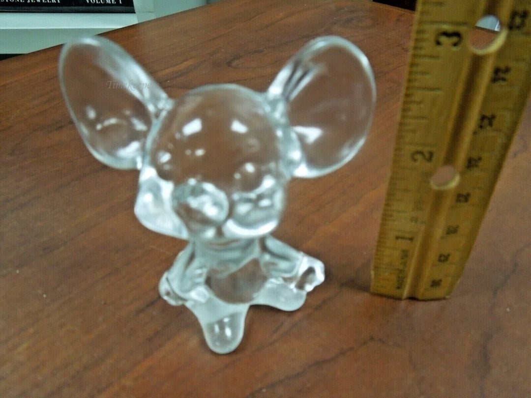 r311 Fenton art glass figurine clear opalescent Mouse Figurine Marked Clear Collectible