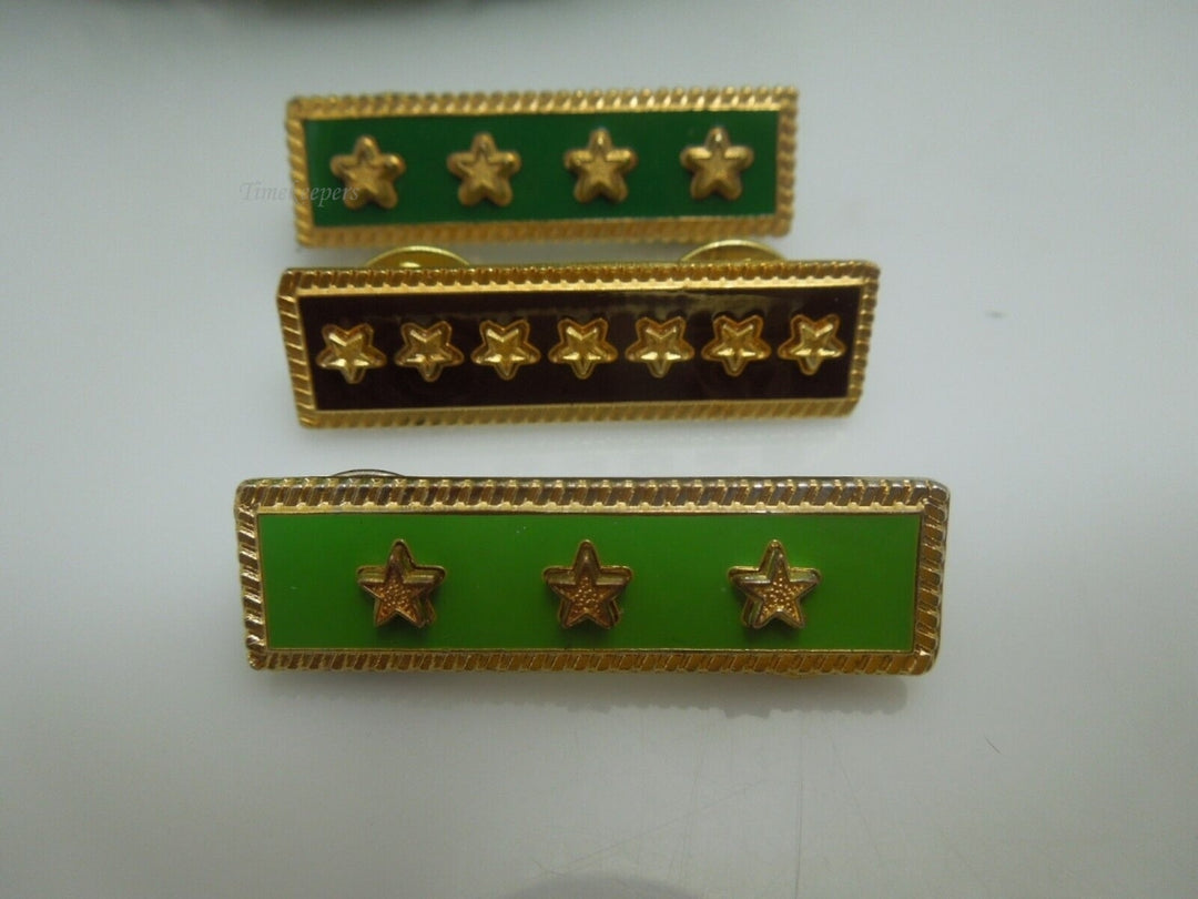 r387 Set of 3 Vintage Enamel Stars Lapel Pins/Tie Pins