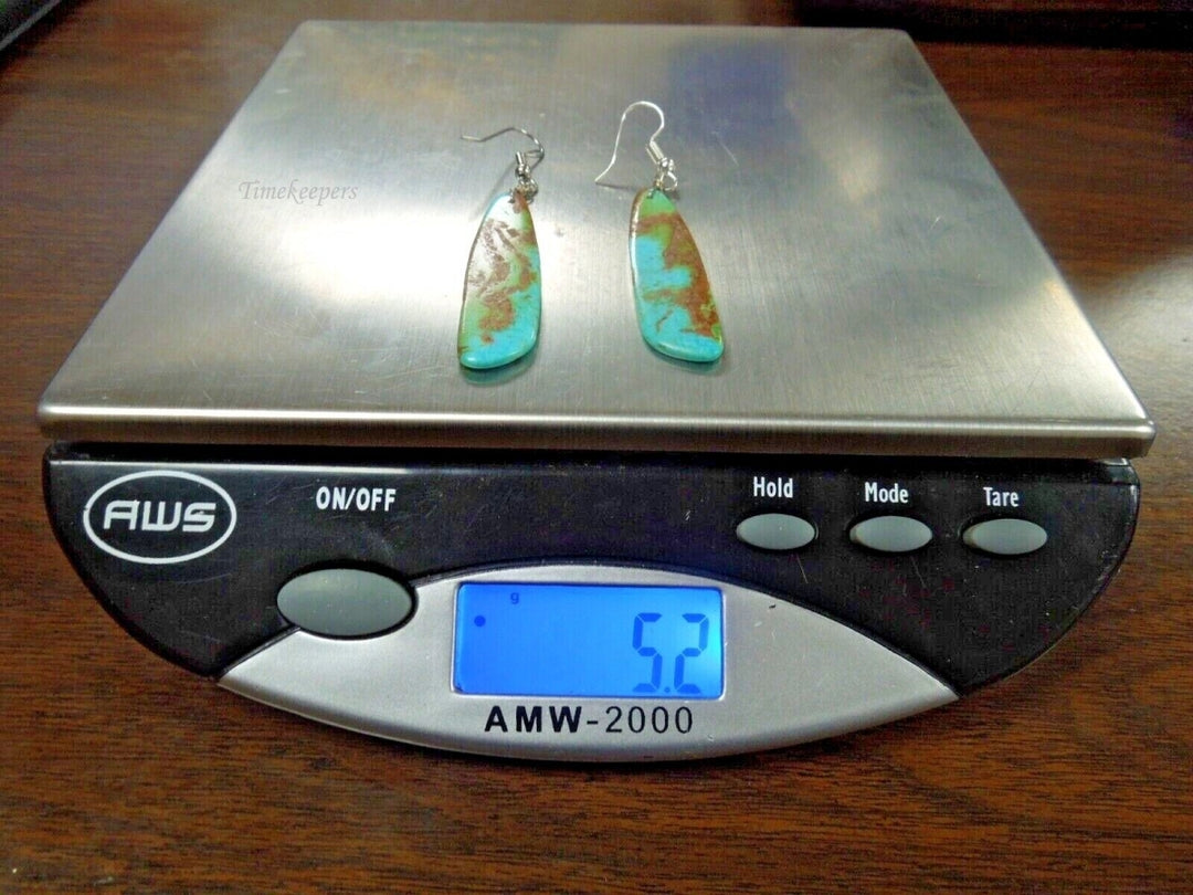 r527 Silver plated Turquoise Dangle And Drop earrings