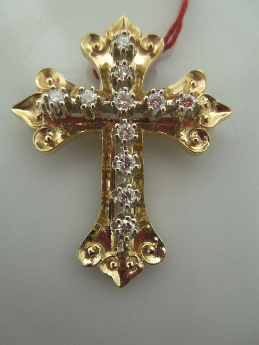 r514 (14kt) Yellow Gold Diamond .55 cts heavy Cross Pendant 14.3g