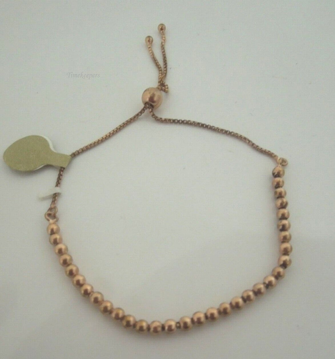 r993 Beautiful Sterling Silver Gold wash Bead Bolo Slider Bracelet Jewelry ( Gold,Silver,Rose gold color)  