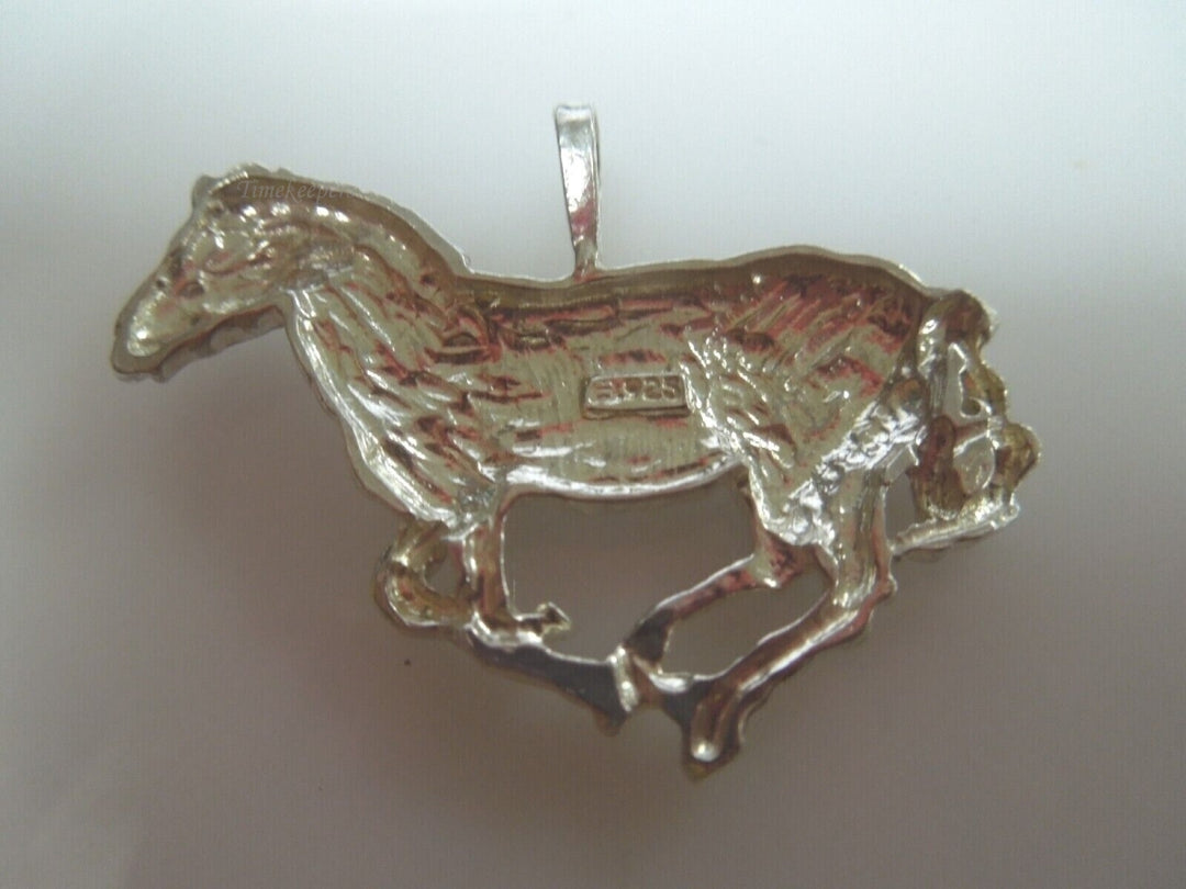 r545 Sterling Silver 925 Running Horse Pendant