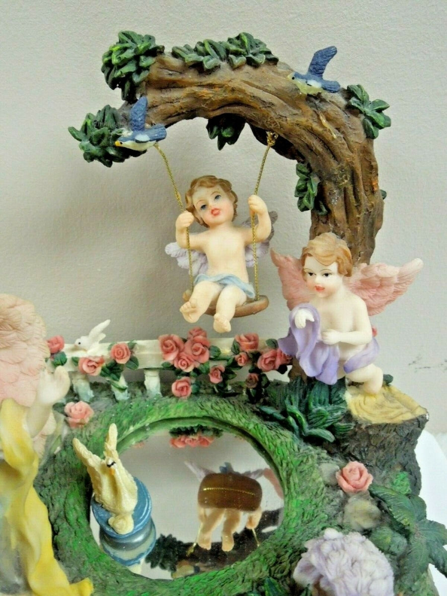 q885 Musical Animated Angel Sculpture "BEAUTIFUL DREAMER" Classic Treasures Rare