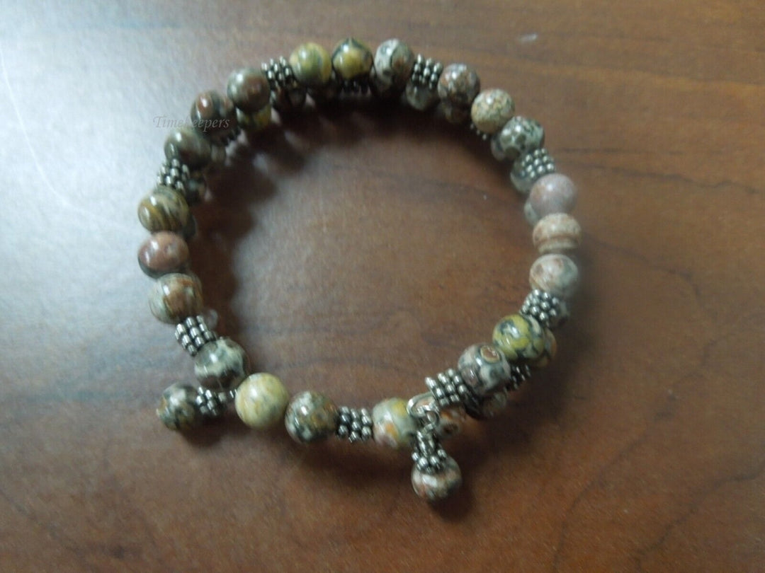 r313 Hand Crafted Wrap Around Bead Bracelet Stackable Shades Of Brown Beads