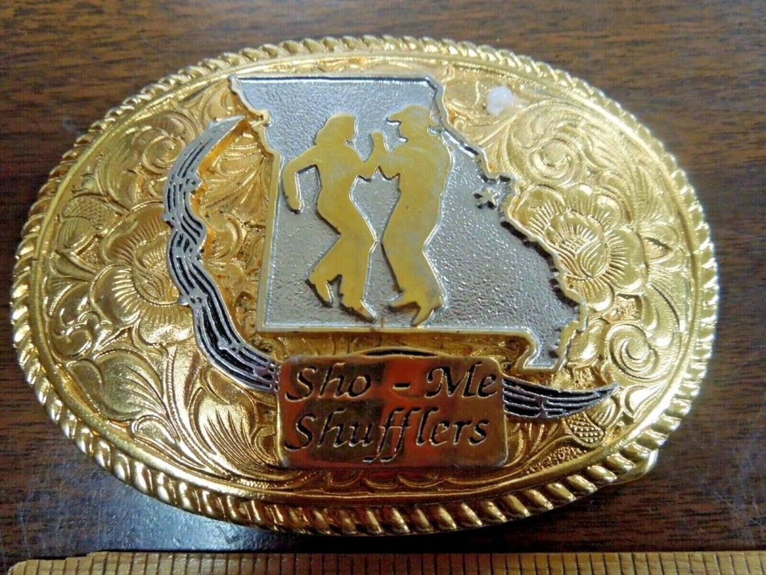 r556 VTG Belt Buckle “Sho-Me Shuffers” Creative Casting Inc. 1995