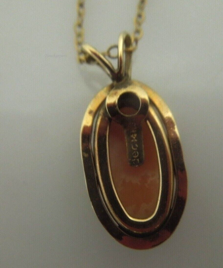 r868 Vintage 14kt Gold Filled Cameo Pendant Necklace 18"