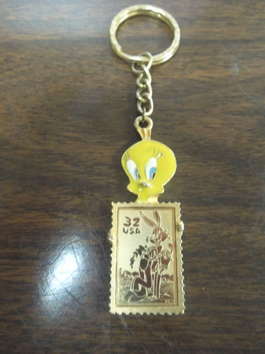 r578 Looney Tunes Cartoon TWEETY BIRD 1997 USPS Stamp Collectible Keyring Key Chain