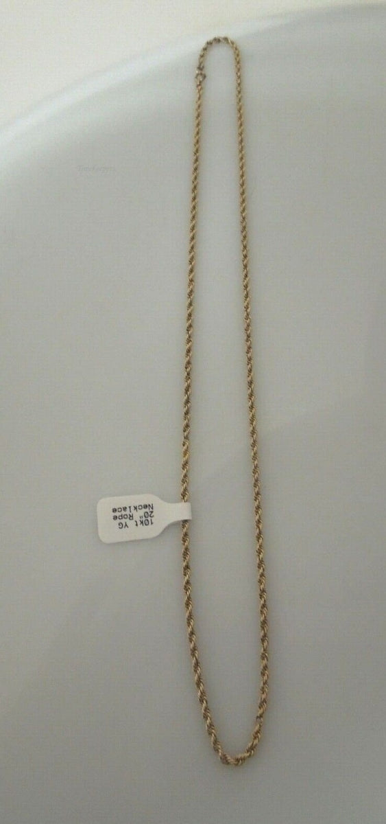 s016 10kt Yellow Gold Twisted Rope Chain 20"/ 8g