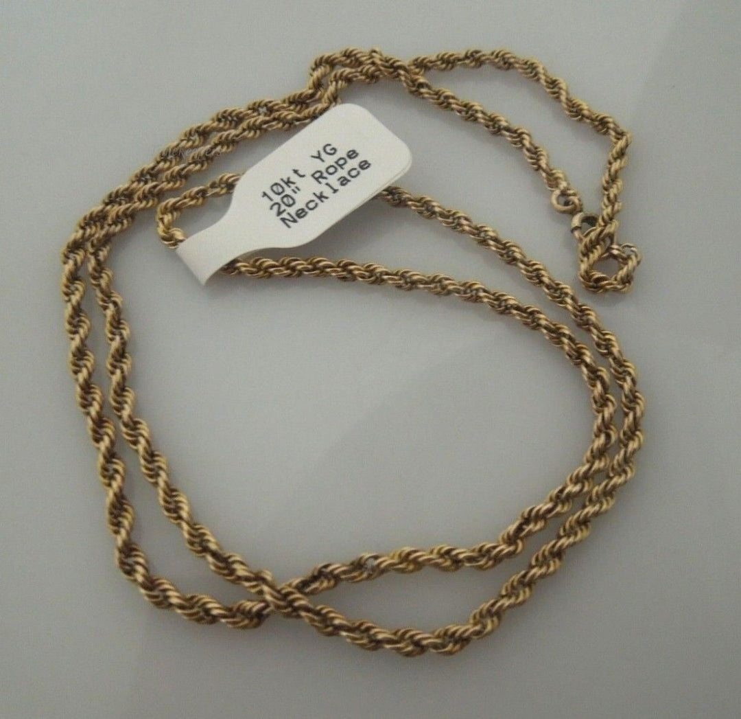 s016 10kt Yellow Gold Twisted Rope Chain 20"/ 8g