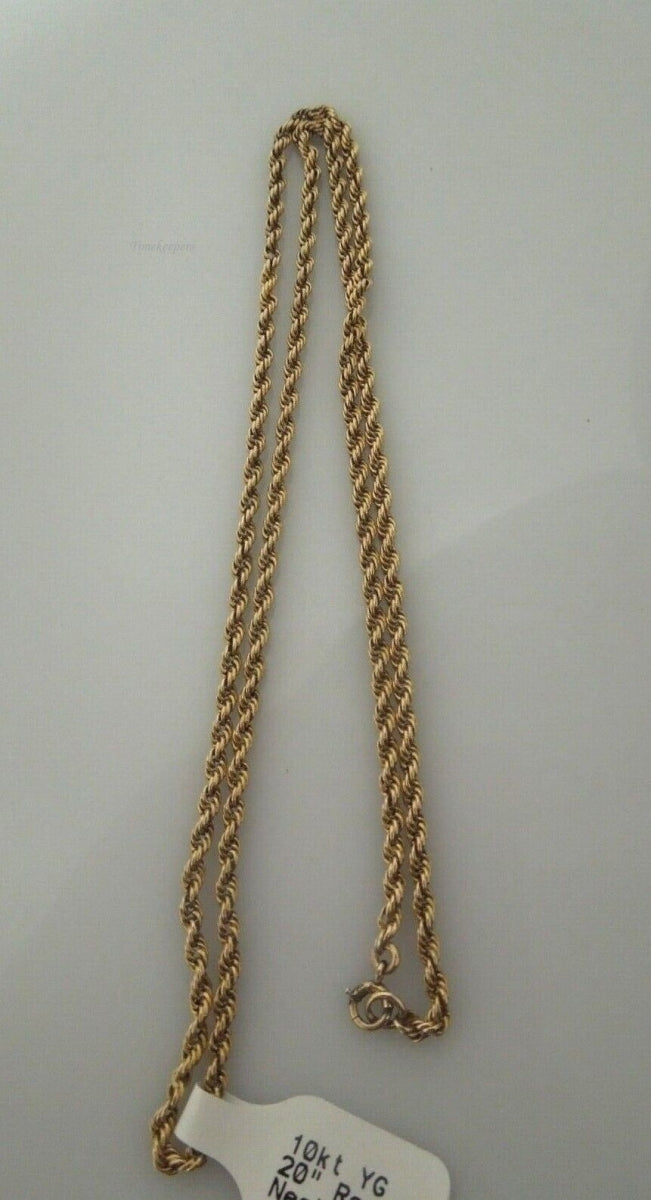 s016 10kt Yellow Gold Twisted Rope Chain 20"/ 8g