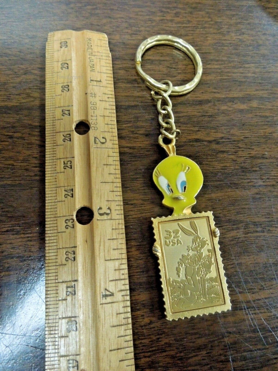 r578 Looney Tunes Cartoon TWEETY BIRD 1997 USPS Stamp Collectible Keyring Key Chain