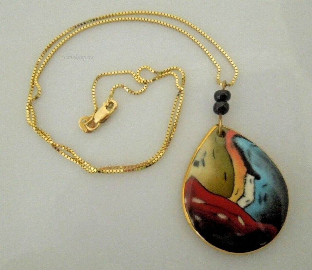 r869 Beautiful 14kt Solid Yellow Gold Chain and Gold Filled Water drop pendant Necklace 