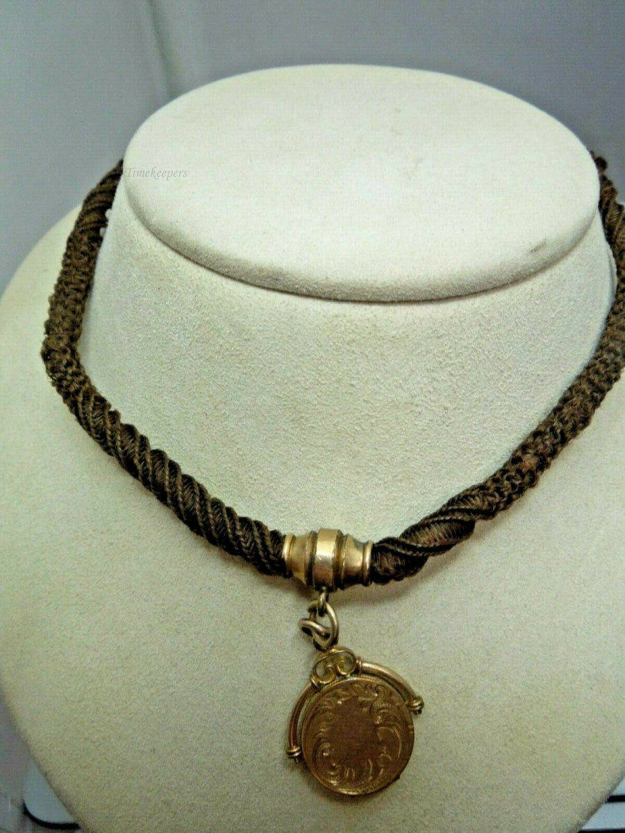 e495 Victorian Era Woven Hair Vest Pocket Watch Chain Gold Filled Findings or Choker Necklace