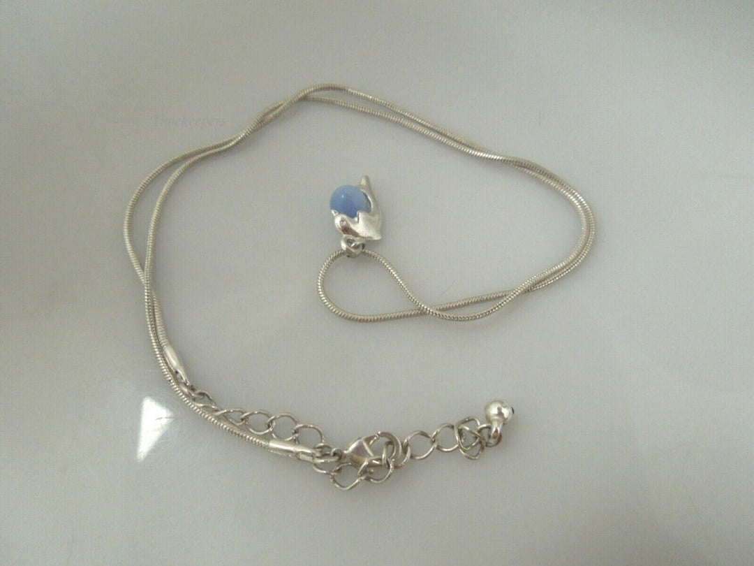 r462 Beautiful Silver tone Dolphin Pendant Chain