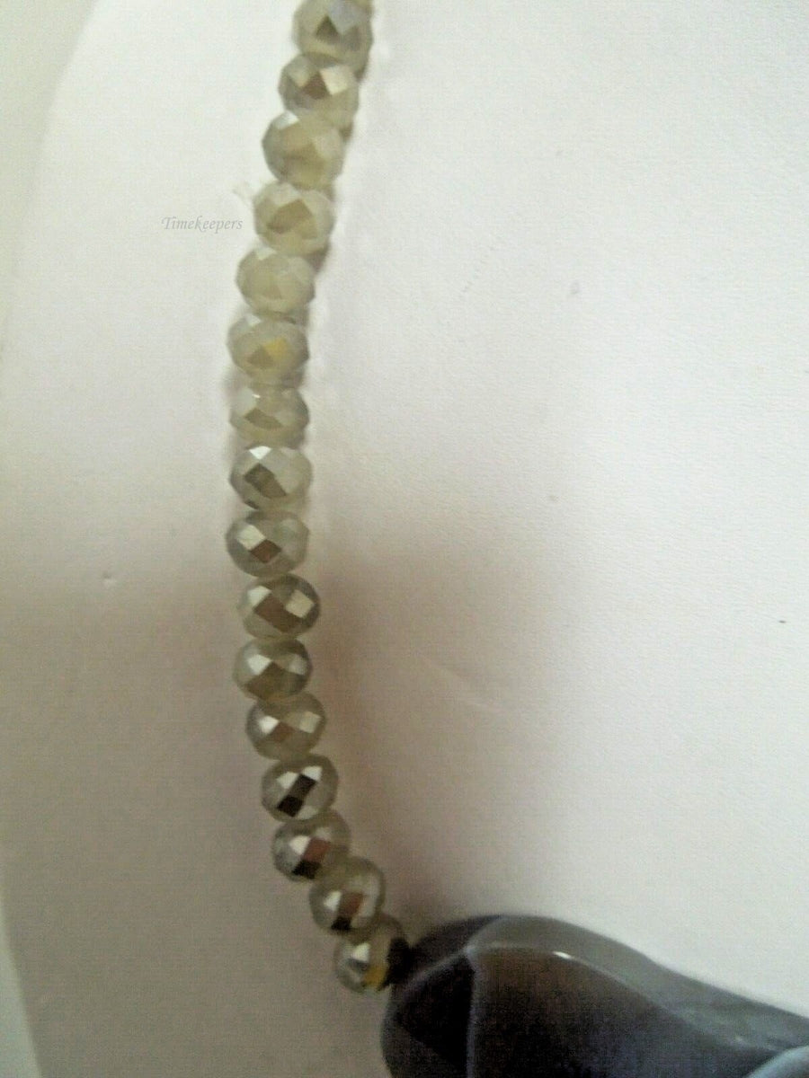 s027 Very Pretty Quartz Beaded Necklace 16"