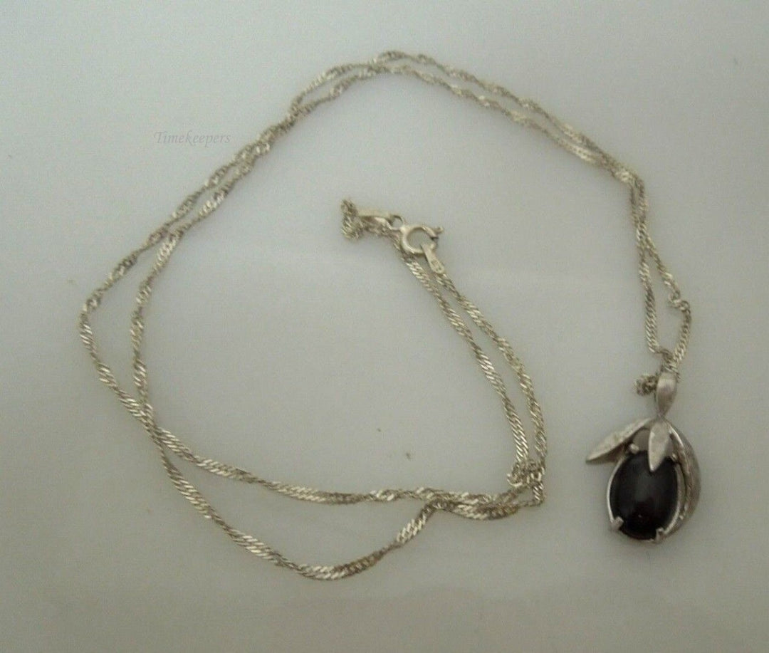 r722 Sterling Silver 925 Tiger Eye Pendant Chain Necklace Signed