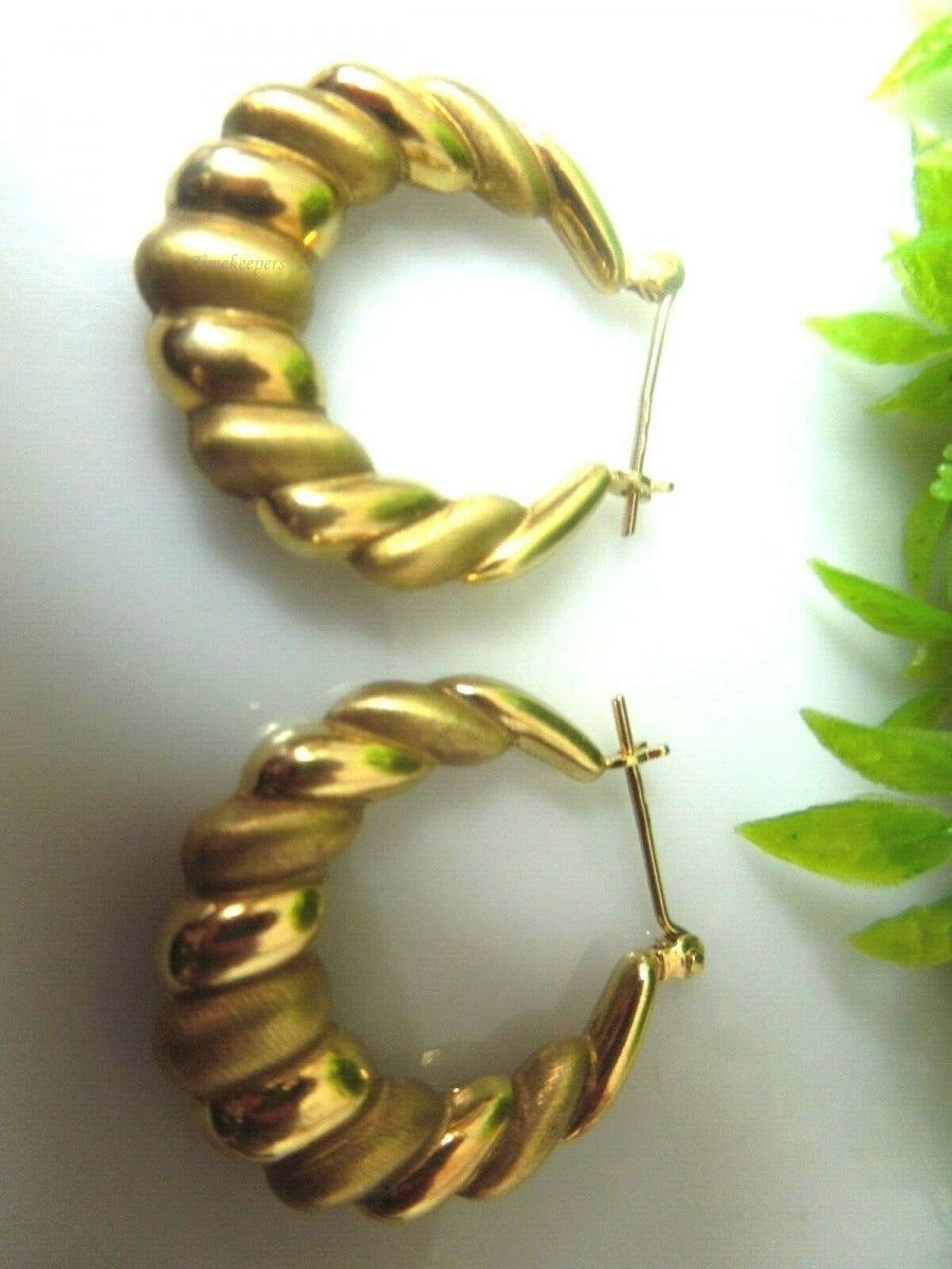 q56914KT Yellow Gold Hoop Earrings For Women Girl