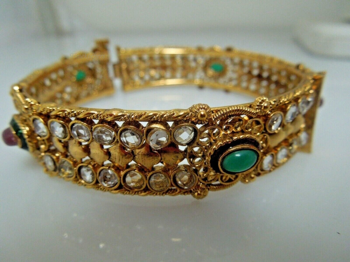 Shop Rubans Women Gold-Plated Kada Bracelet Online at Rubans