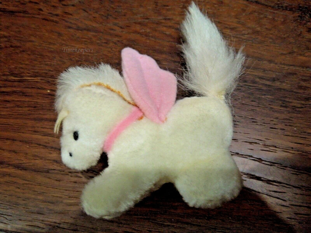 r277 Vintage Tiny Stuffed Plush White Tiny Teddy Bear and Pony Cute Small Plushies