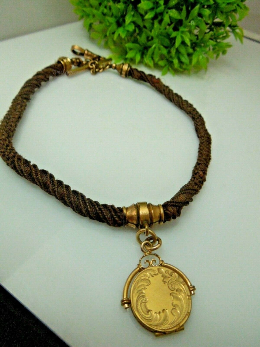 e495 Victorian Era Woven Hair Vest Pocket Watch Chain Gold Filled Findings or Choker Necklace