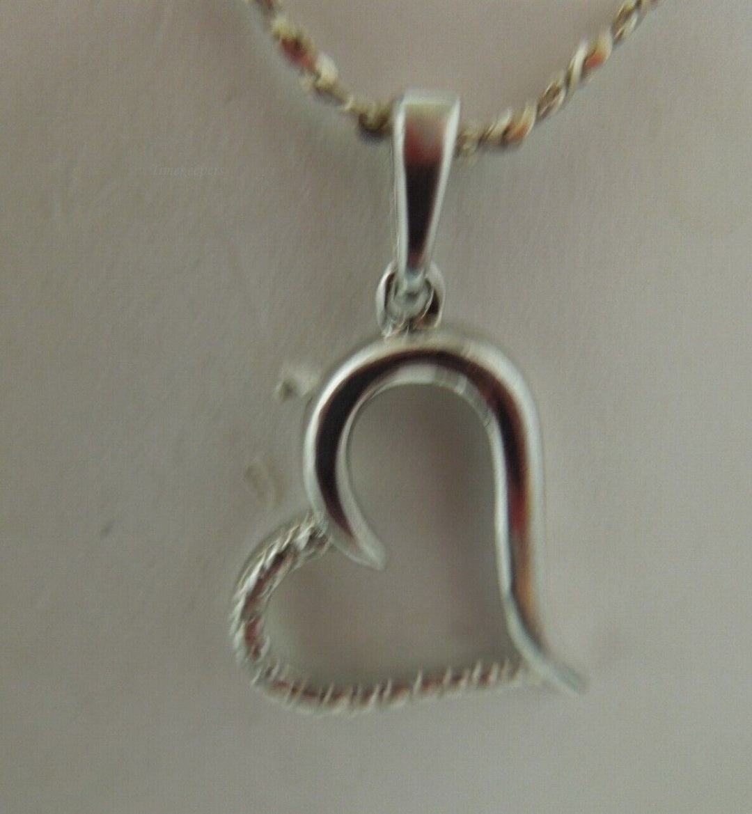 r997 Elegant Sterling Silver Open Heart Pendant Necklace 17"