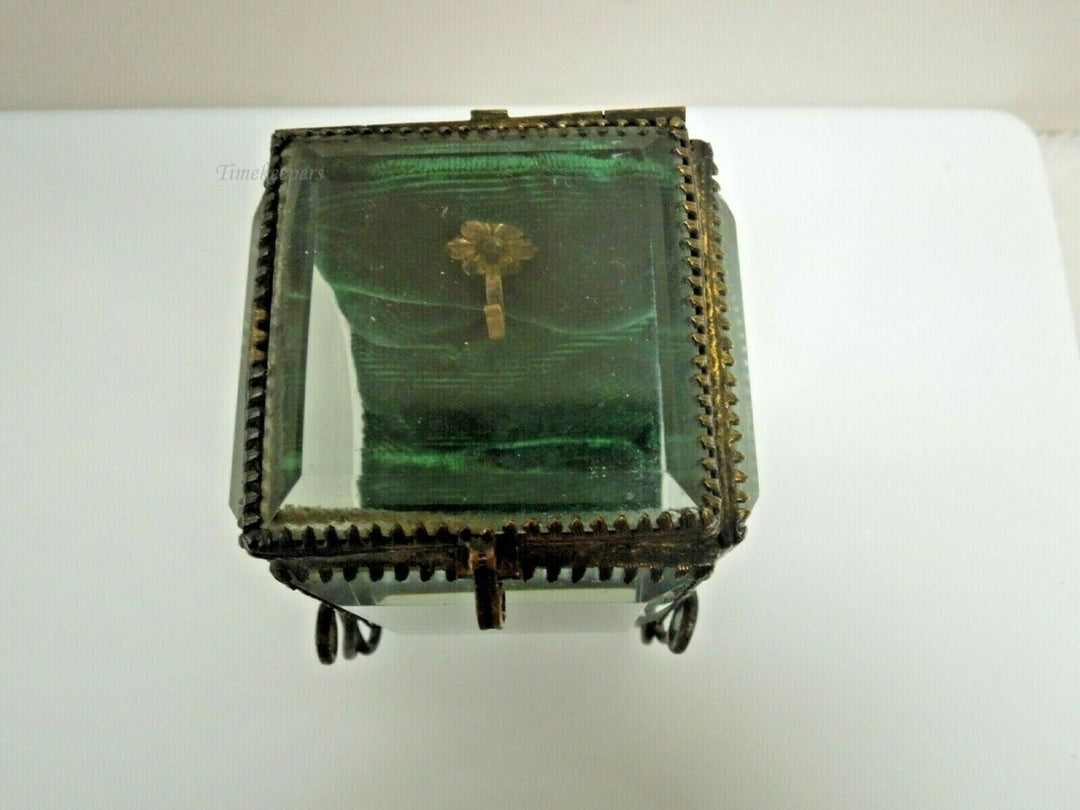 q888 Antique French Beveled Glass miniature Jewelry Box/ Pocket Watch holder/ or Vitrine Display Case (**Pocket Watch Not Included**)