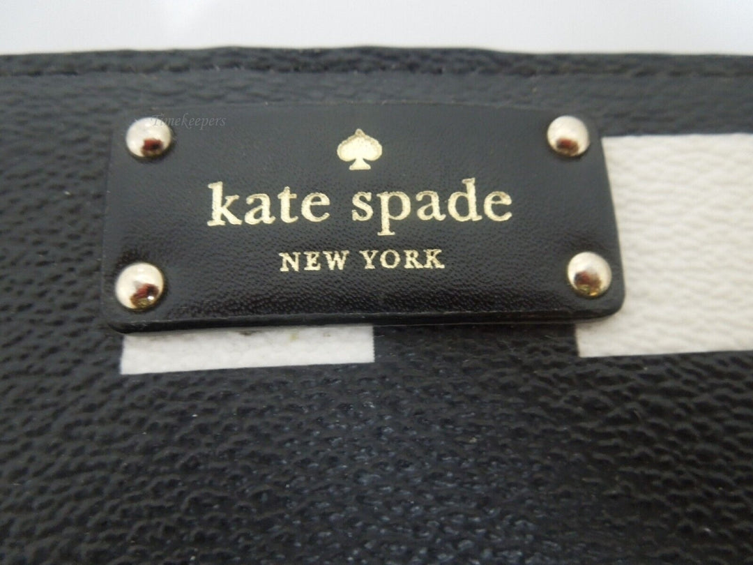 r970 Kate Spade Black White Checkered Wallet