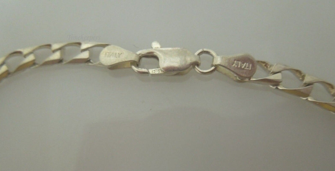 r727 Solid 925 Sterling Silver Italian Figaro Bracelet, Solid Figaro 8"/4mm