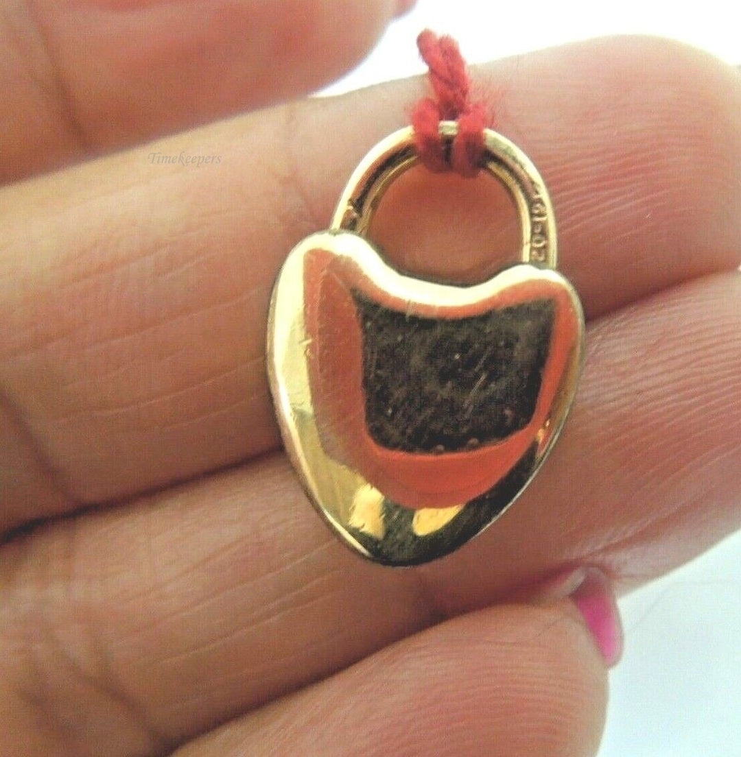 s060 Vintage 12k Gold Filled Heart Padlock Charm Pendant,2.4g