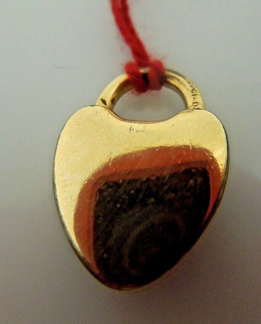 s060 Vintage 12k Gold Filled Heart Padlock Charm Pendant,2.4g