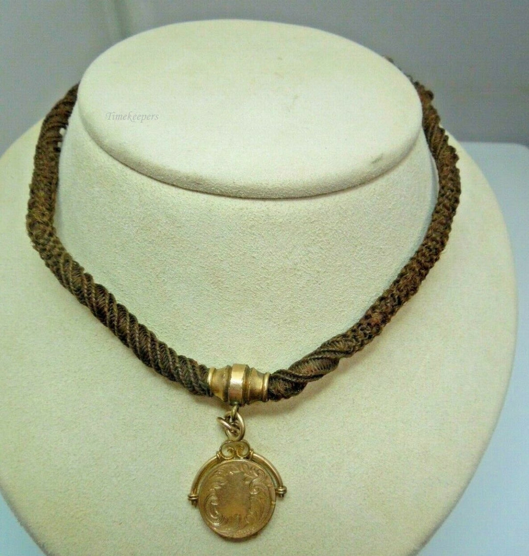 e495 Victorian Era Woven Hair Vest Pocket Watch Chain Gold Filled Findings or Choker Necklace