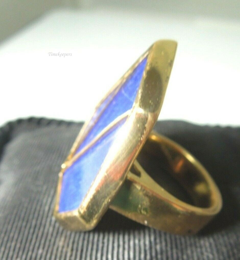 q438 Designer Studio Barse Bronze Blue Textured Ring Size 8.75