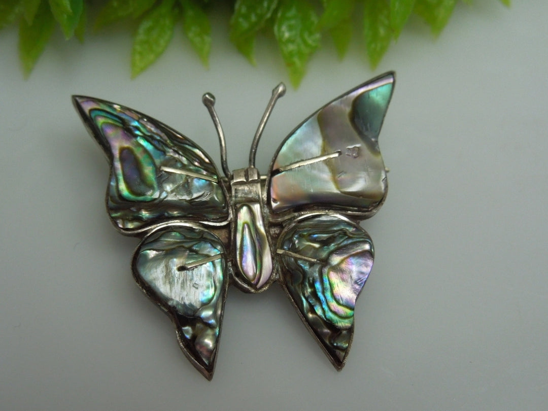 Abalone butterfly pin