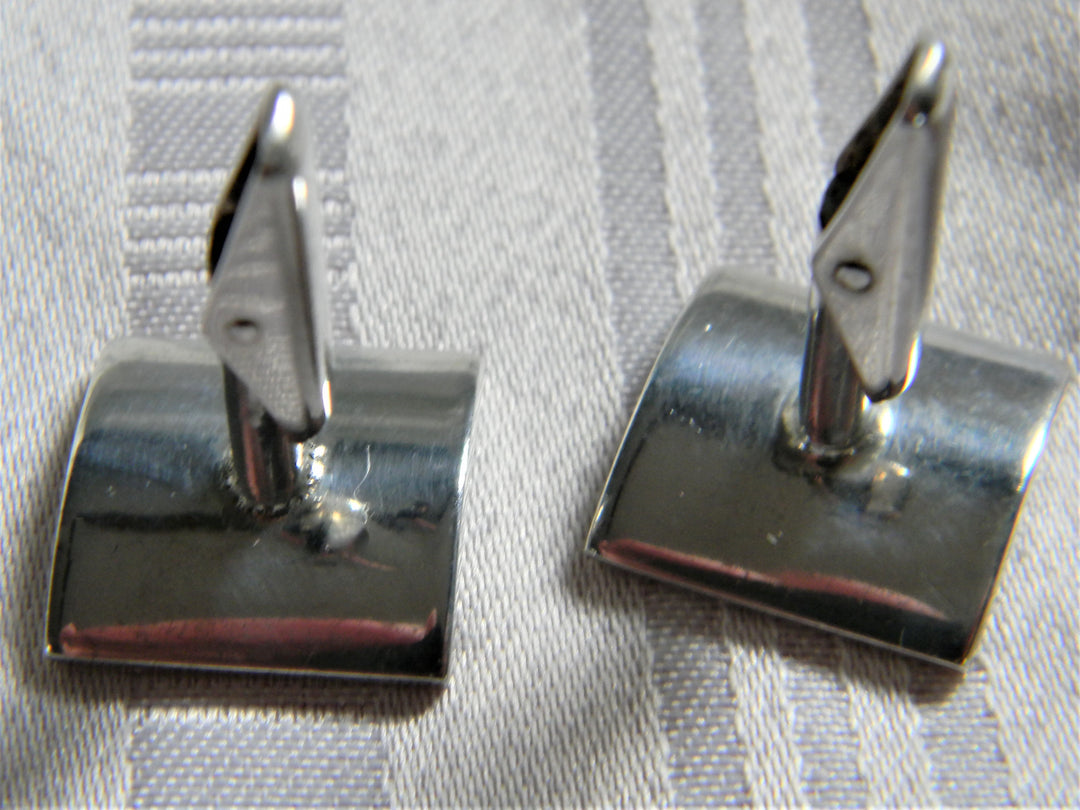 h640 Vintage Handsome Men's Sterling Silver Cuff Links with Initials JWB