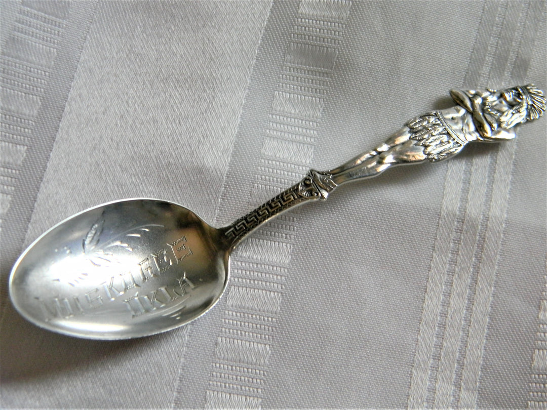 h660 Vintage Sterling Native American Collector Spoon from Muskogee Oklahoma