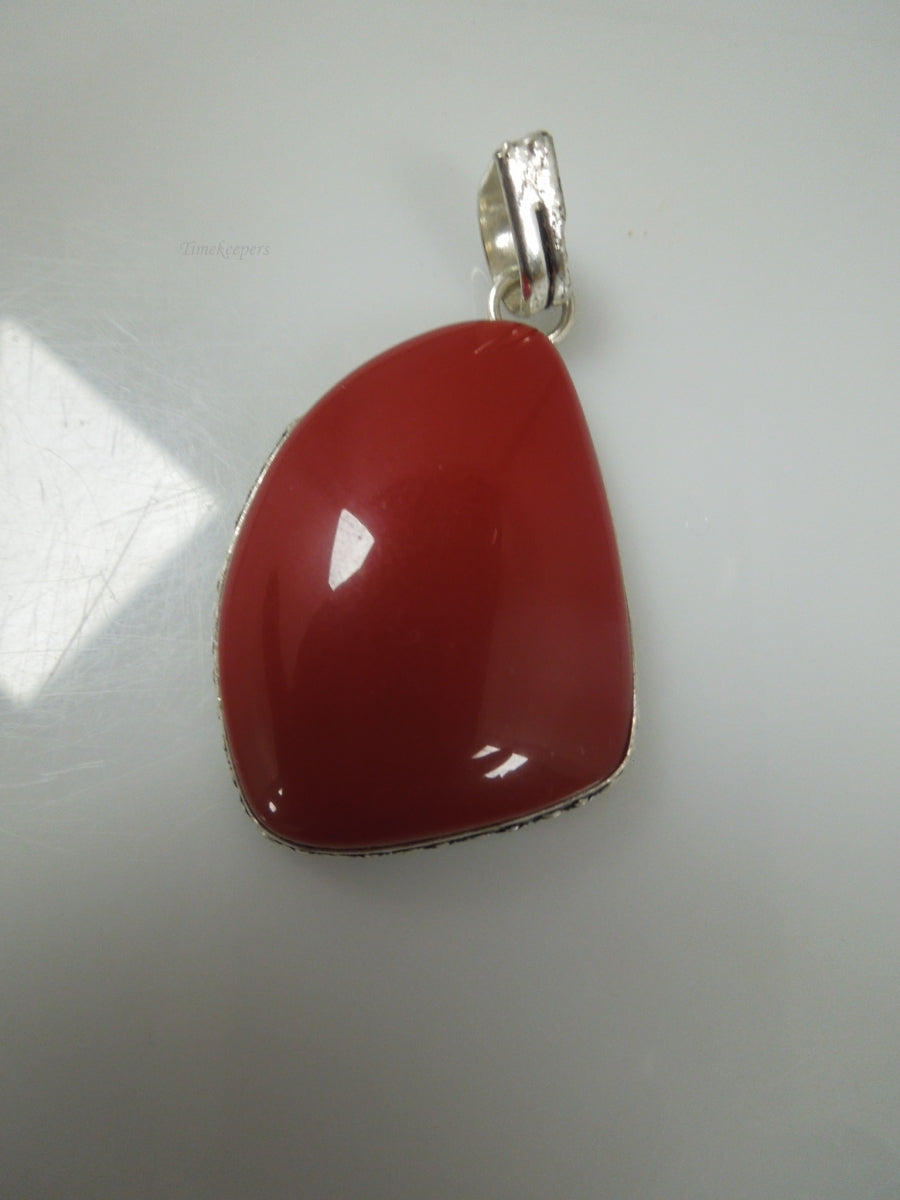 r529 Sterling Silver Carnelian Natural Stone Pendant