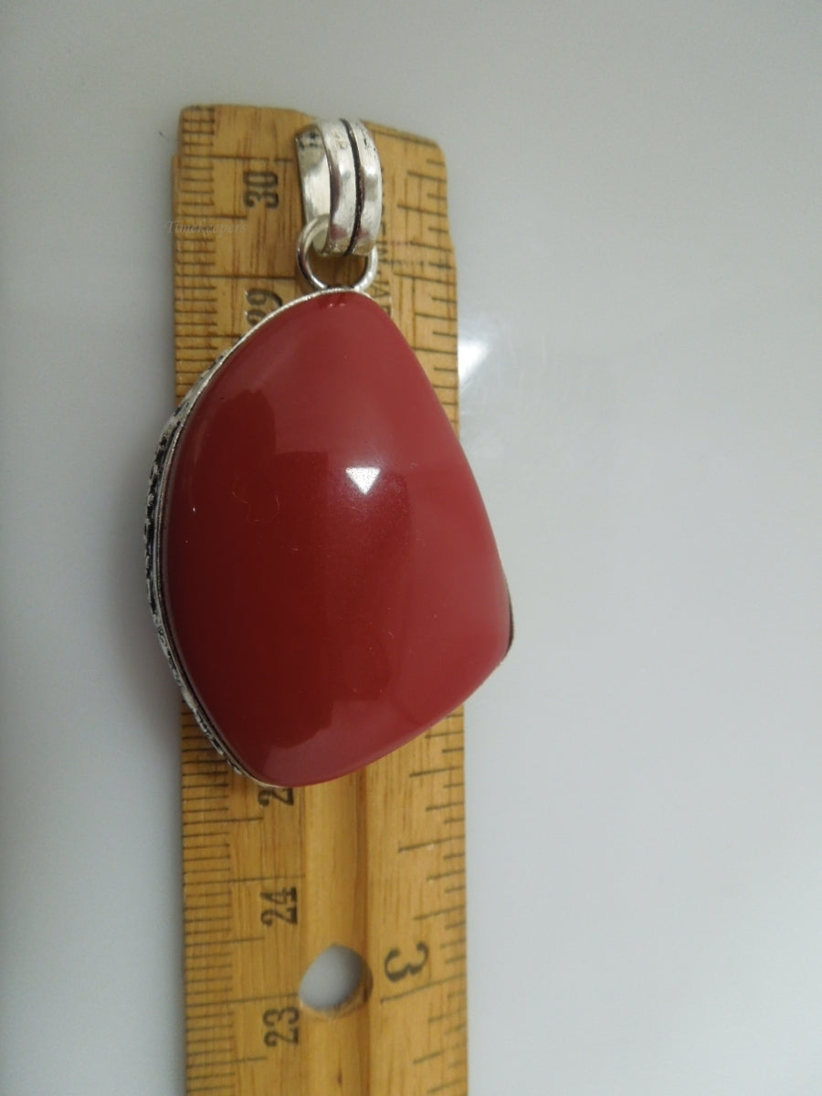 r529 Sterling Silver Carnelian Natural Stone Pendant