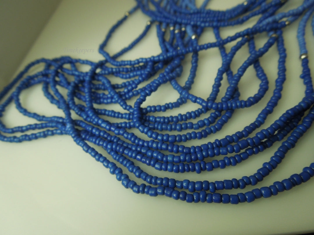 q278 Beautiful Indian 3 Color Beads Multi Strands Necklace