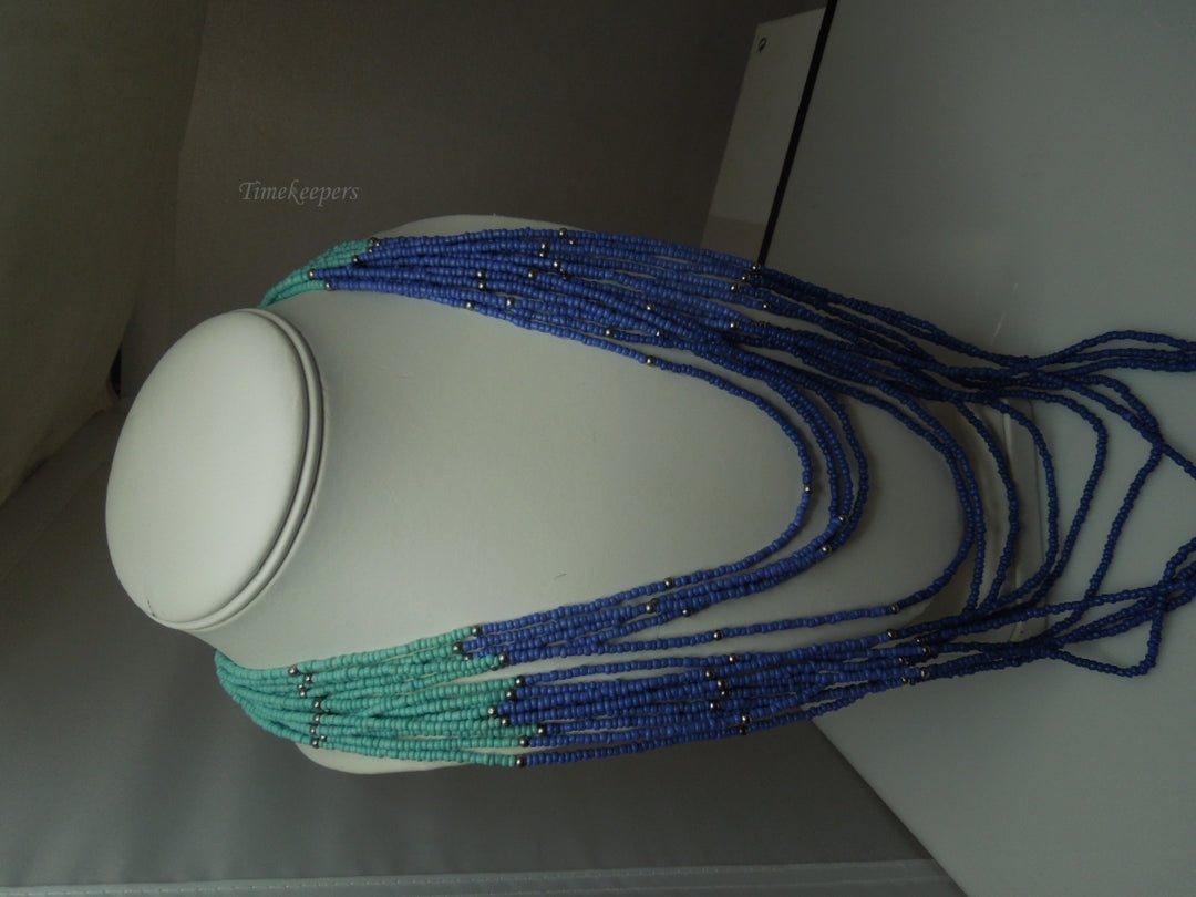 q278 Beautiful Indian 3 Color Beads Multi Strands Necklace