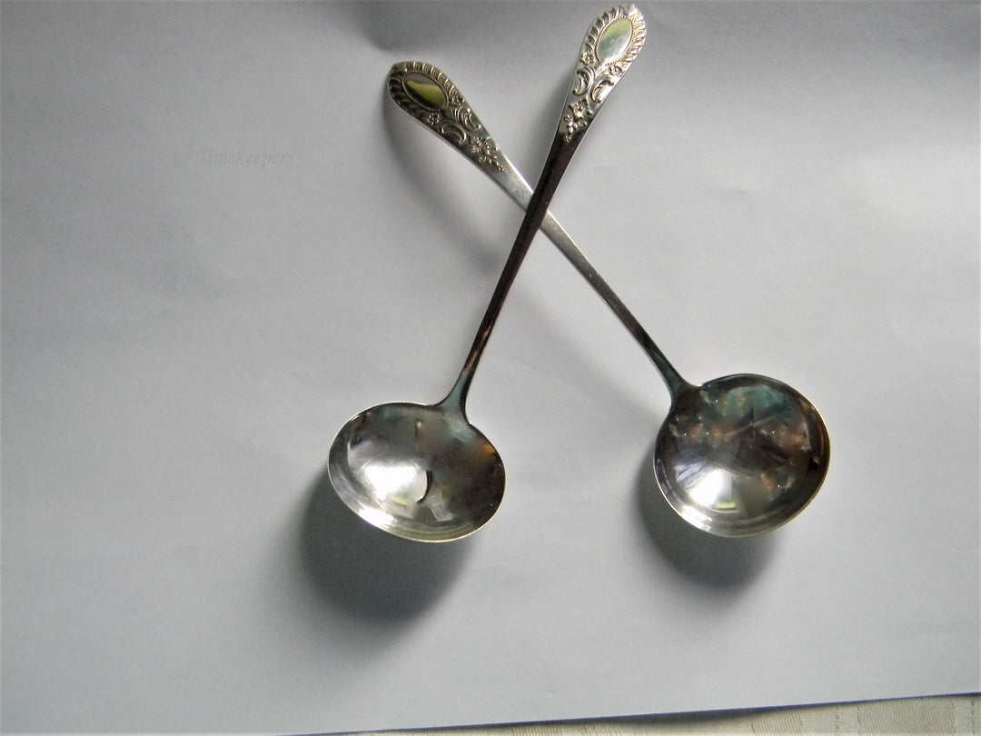 j571 Vintage- Set of (2) Sterling Silver Cream/ Sauce Ladles