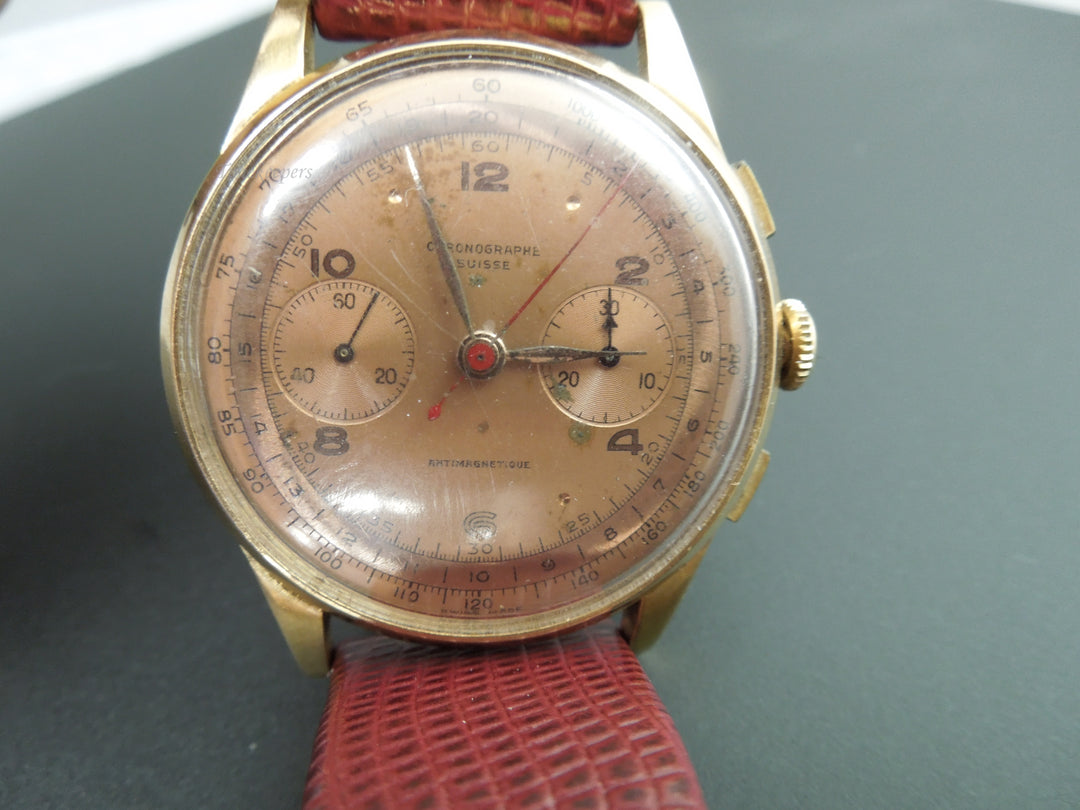 b876 Men's 18kt Yellow Gold Mechanical Suisse Chronographe Wristwatch
